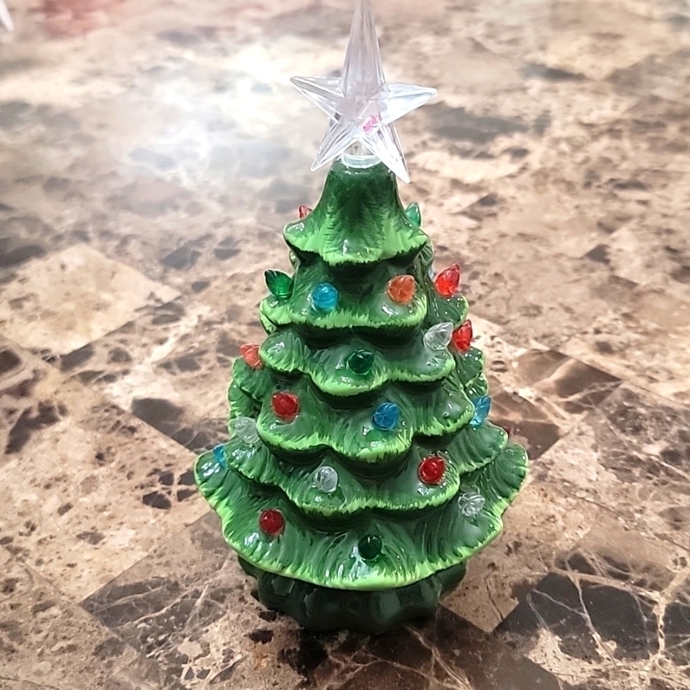 ✨️ Mini Ceramic Tree with Multi Colored Lights